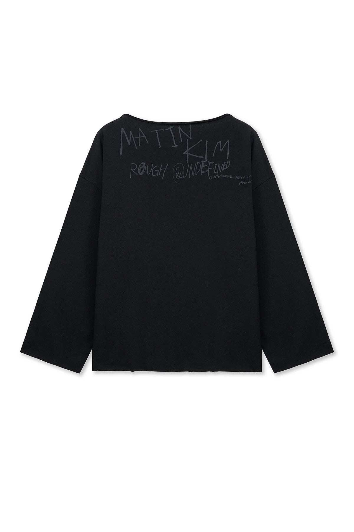 Matin Kim - Raw Hem Finished Boat Neck Top (Black) product image 2 | TRAB K-Fashion Australia
