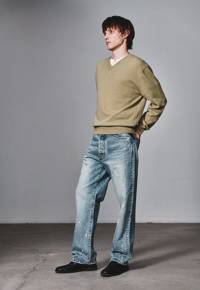 Art if acts - Painted Regular 5P Denim Pants (Used Light Blue) product image 2 | TRAB K-Fashion Australia