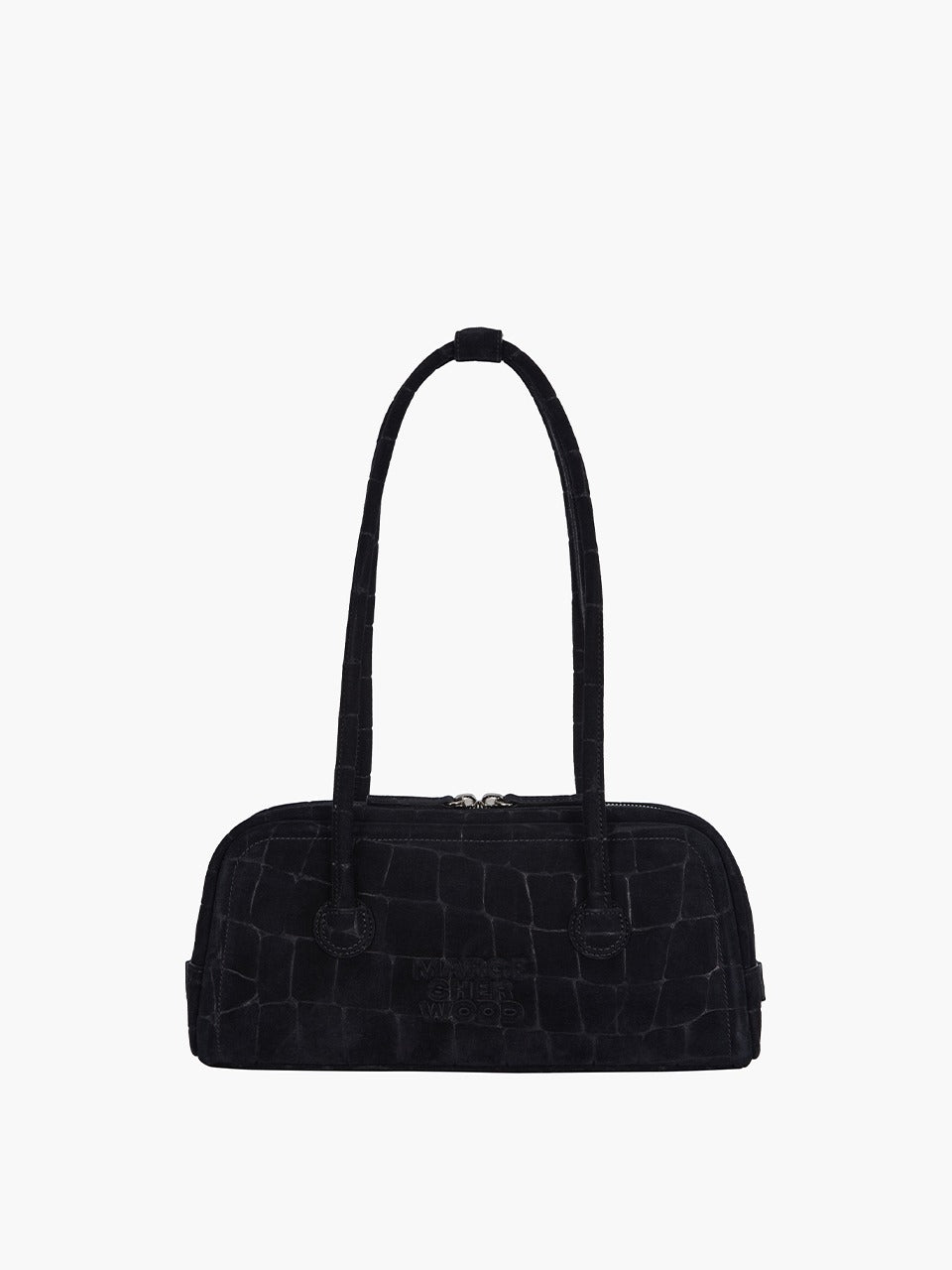Marge Sherwood - Soft Boston Ew (Black Croc-Effect Suede) product image 1 | TRAB K-Fashion Australia