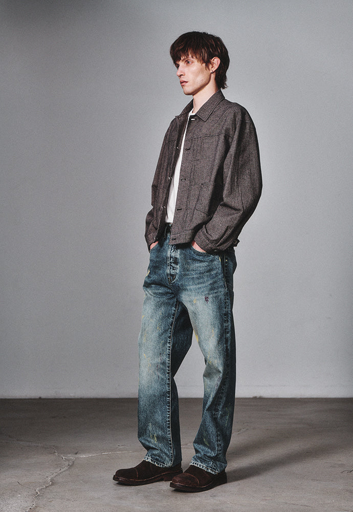 Art if acts - Painted Regular 5P Denim Pants (Used Indigo) product image 2 | TRAB K-Fashion Australia