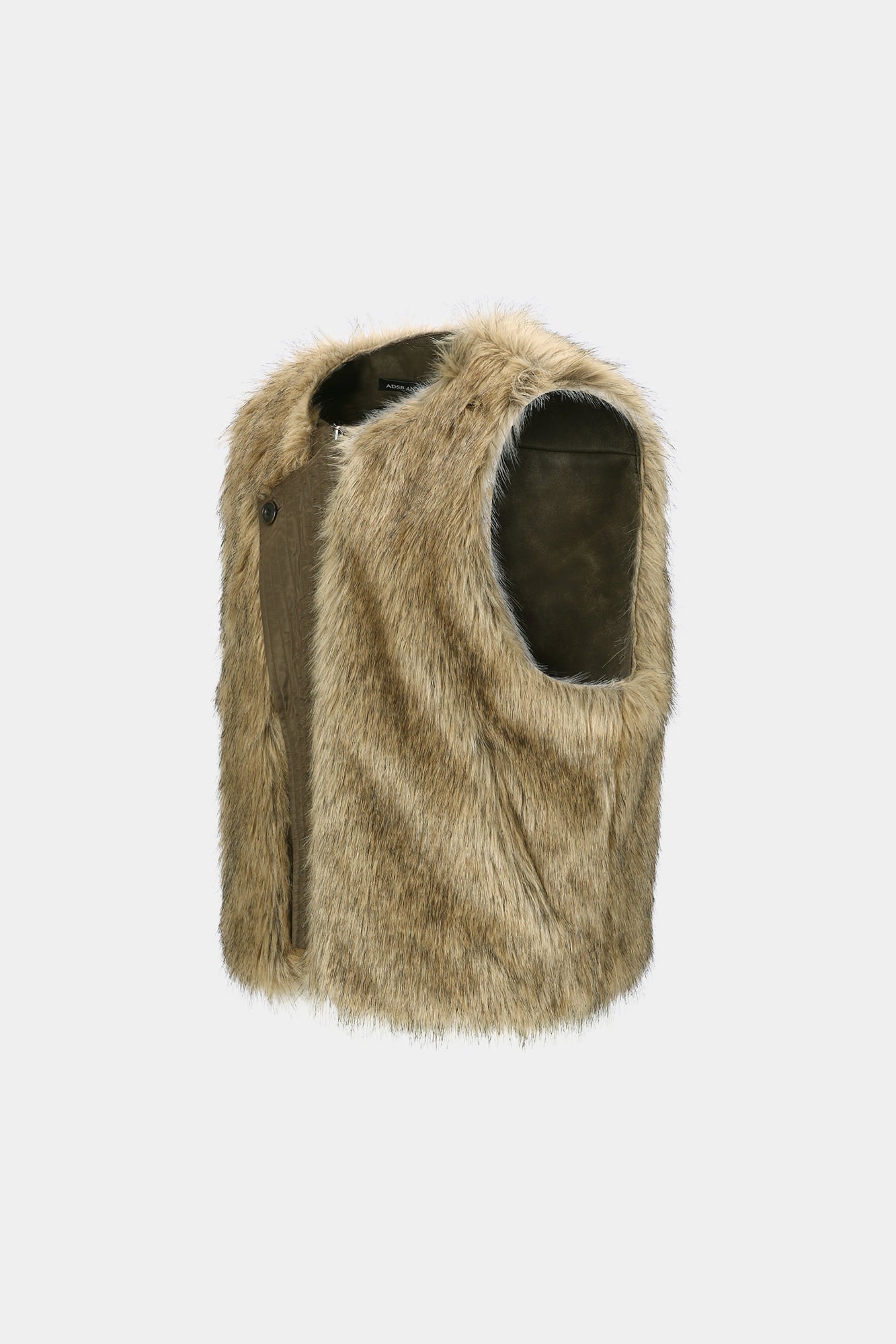 Andersson Bell - Unisex Curved Placket Reversible Faux-Fur Vest (Brown) product image 17 | TRAB K-Fashion Australia