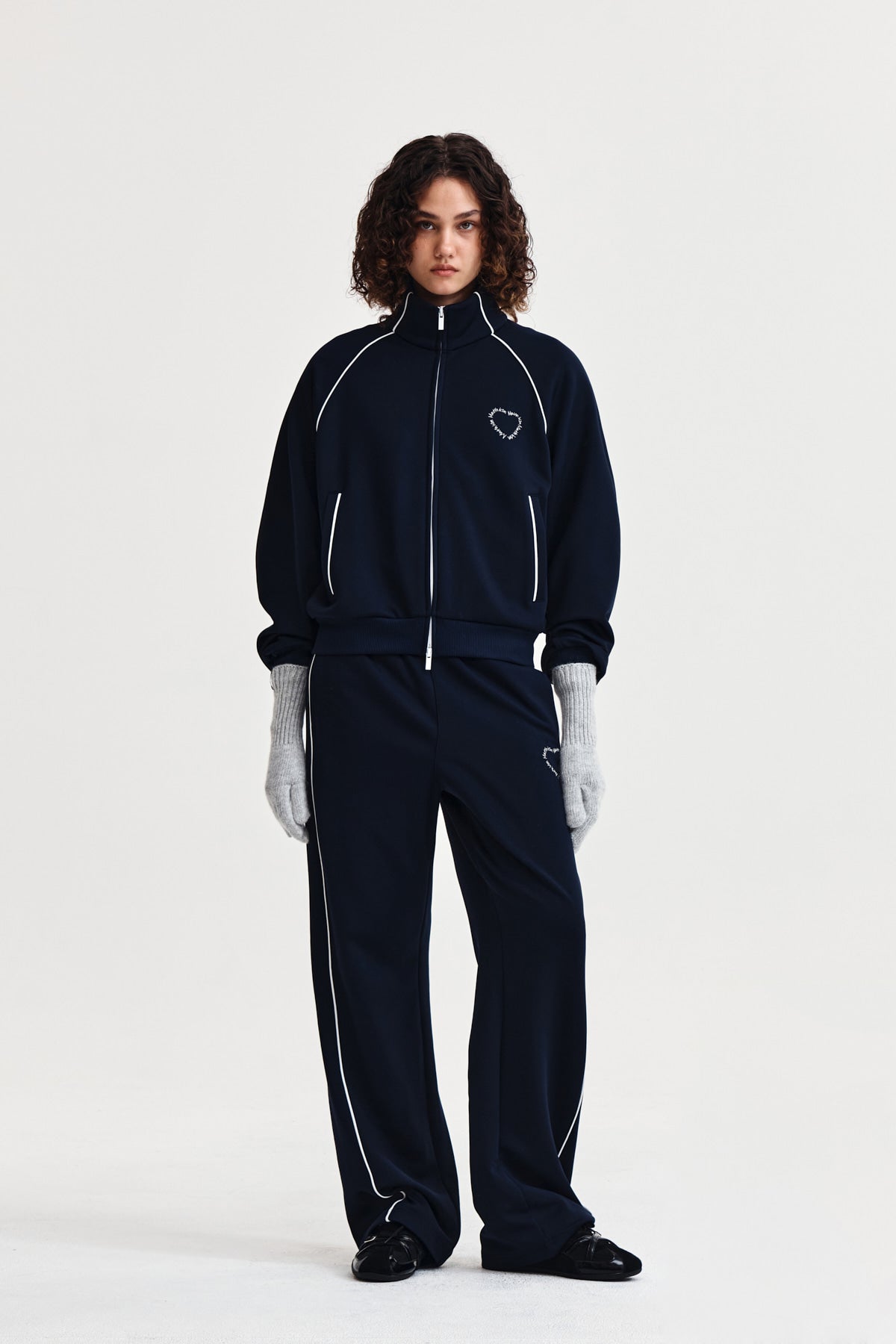 Matin Kim - Heart Logo Track Pants (Navy) product image 8 | TRAB K-Fashion Australia