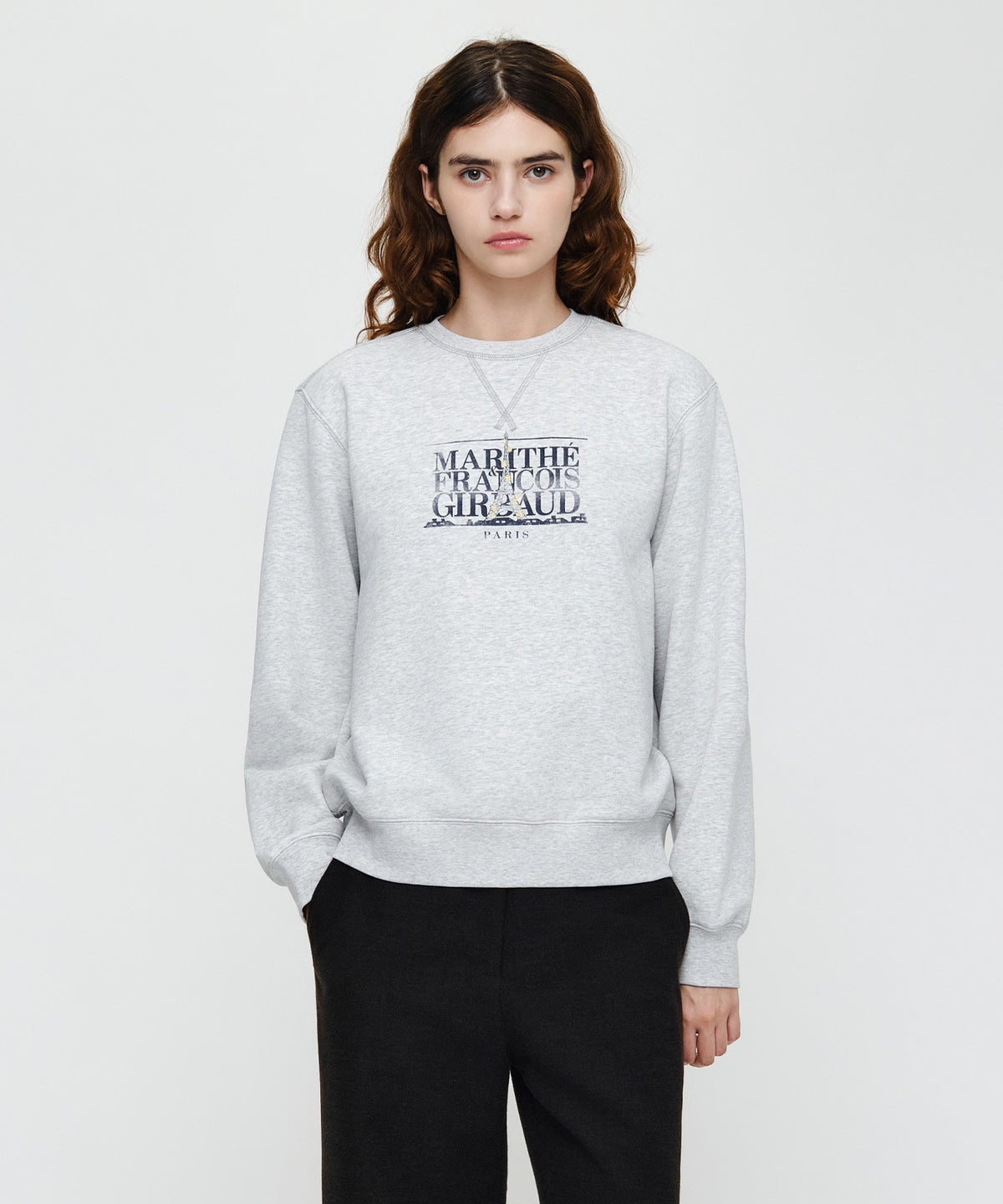 Marithe & Francois Girbaud - Eiffel Classic Logo Sweatshirt (Light Heather Gray) product image 1 | TRAB K-Fashion Australia