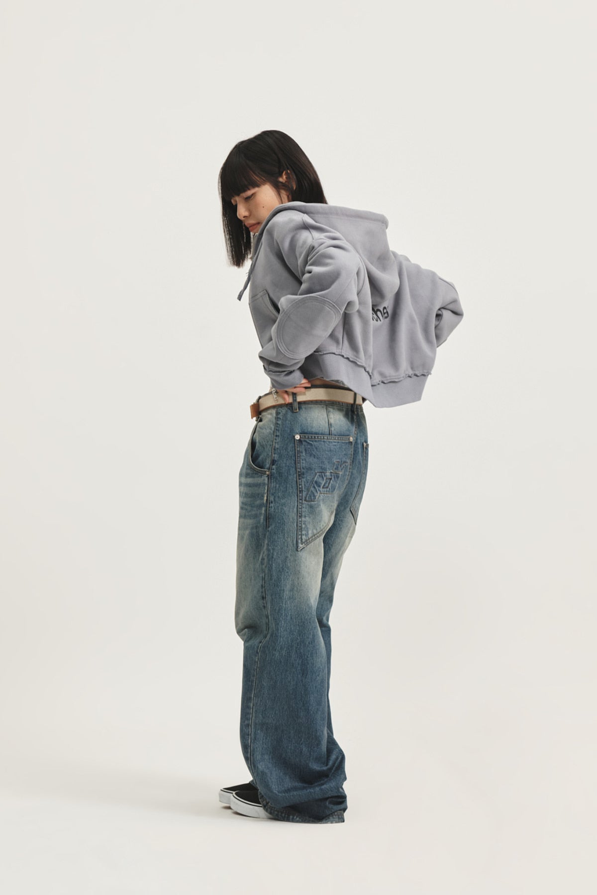 Matin Kim - Peaches Coating Washed Denim Pants (Blue) product image 9 | TRAB K-Fashion Australia