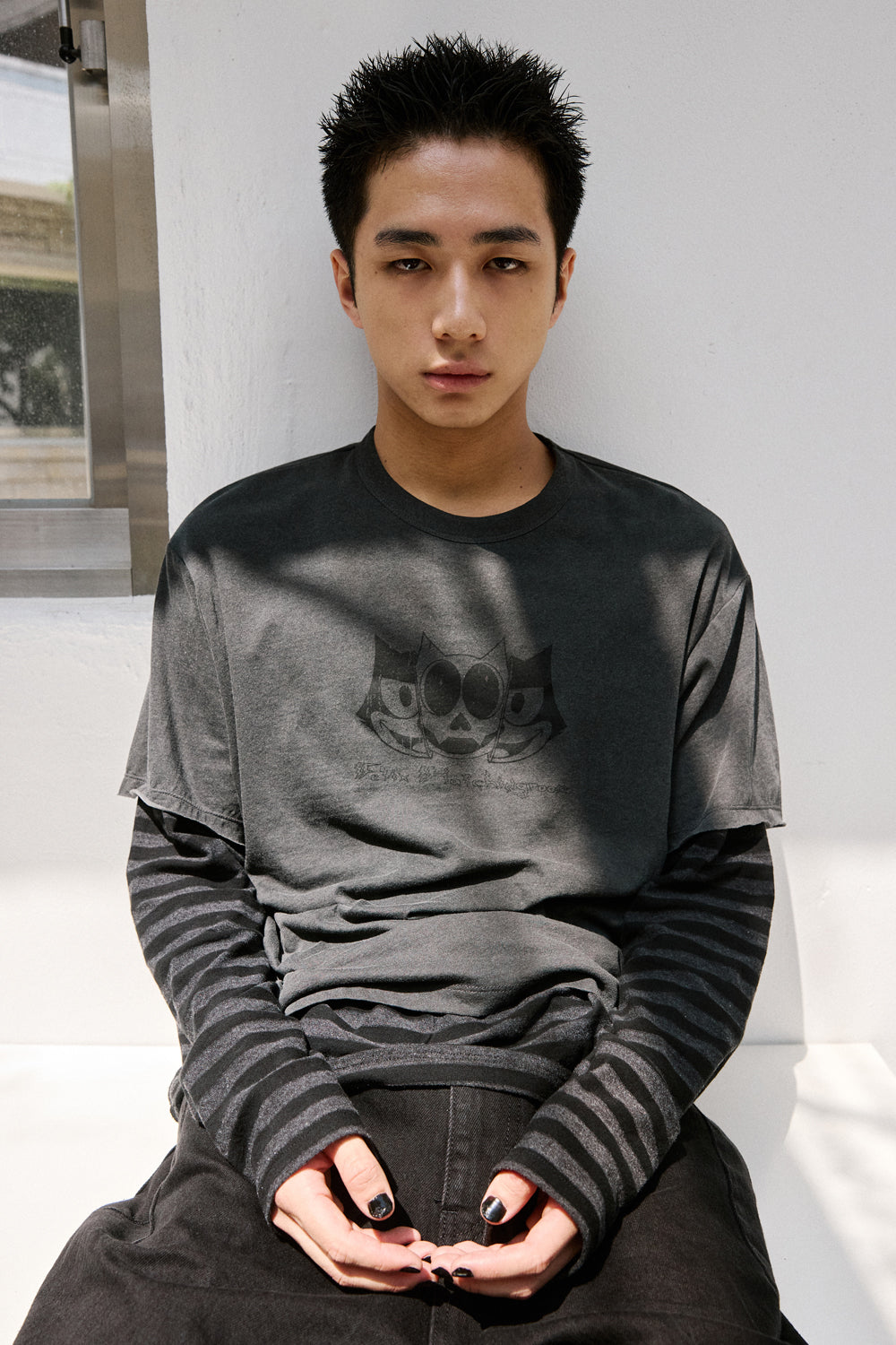 Hatchingroom - Two Face Felix Tee (Charcoal) product image 11 | TRAB K-Fashion Australia