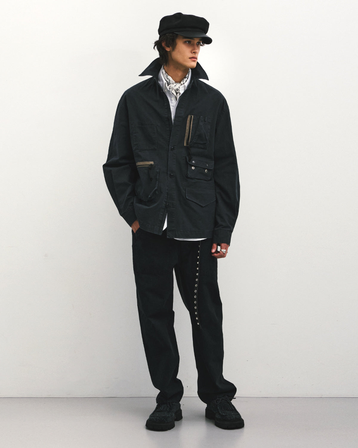 Eastlogue - Mil Multi Pocket Shirts (Washed Black) product image 1 | TRAB K-Fashion Australia