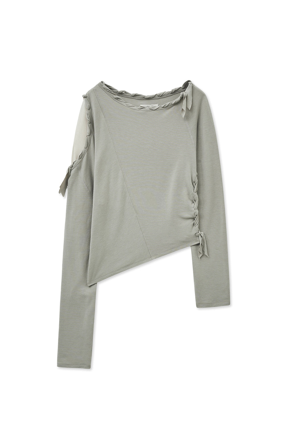 Matin Kim - Weaving Long Sleeve Top (Light Grey) product image 10 | TRAB K-Fashion Australia