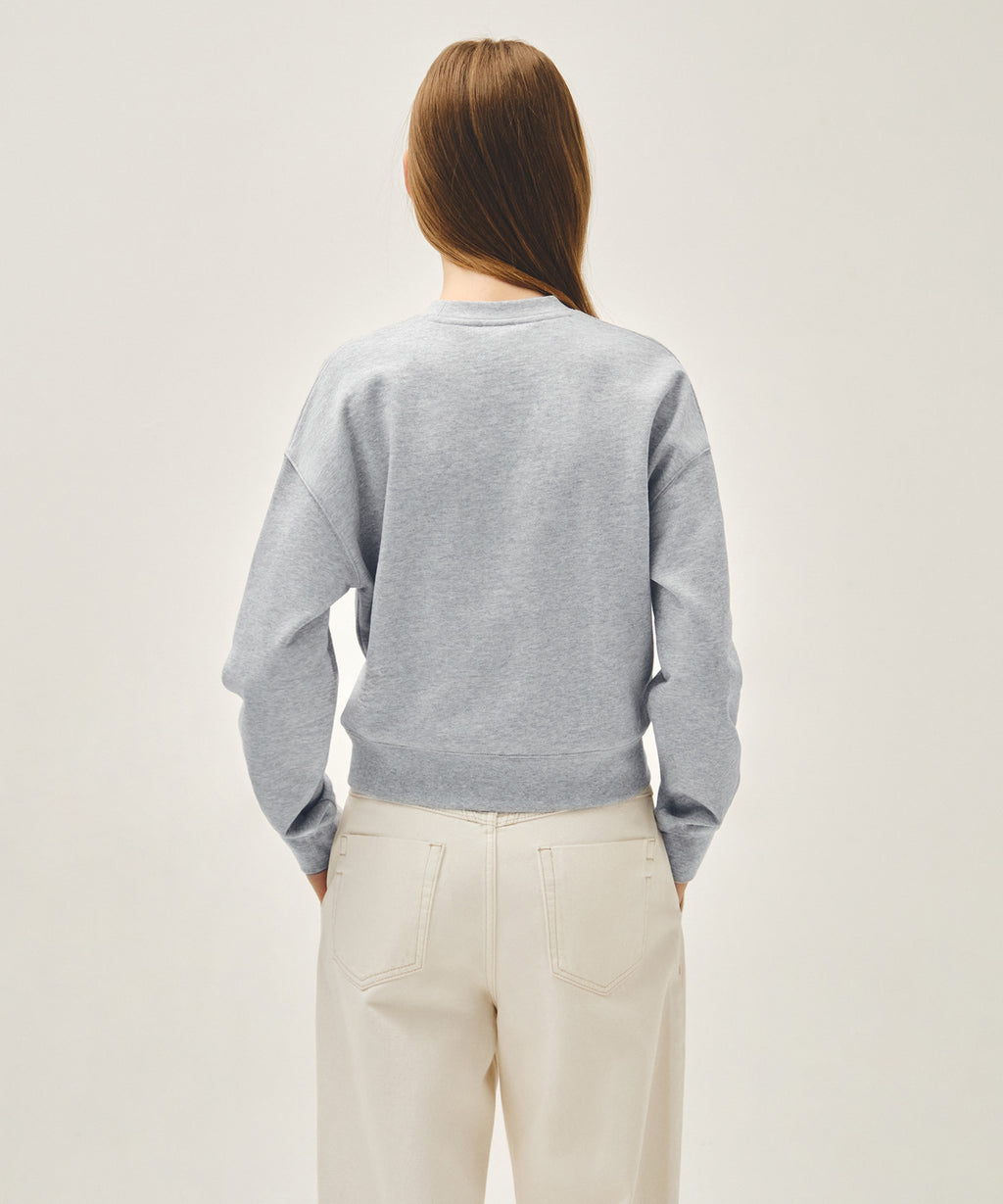 Marithe & Francois Girbaud - Classic Logo Crop Sweatshirt (Heather Gray) product image 3 | TRAB K-Fashion Australia