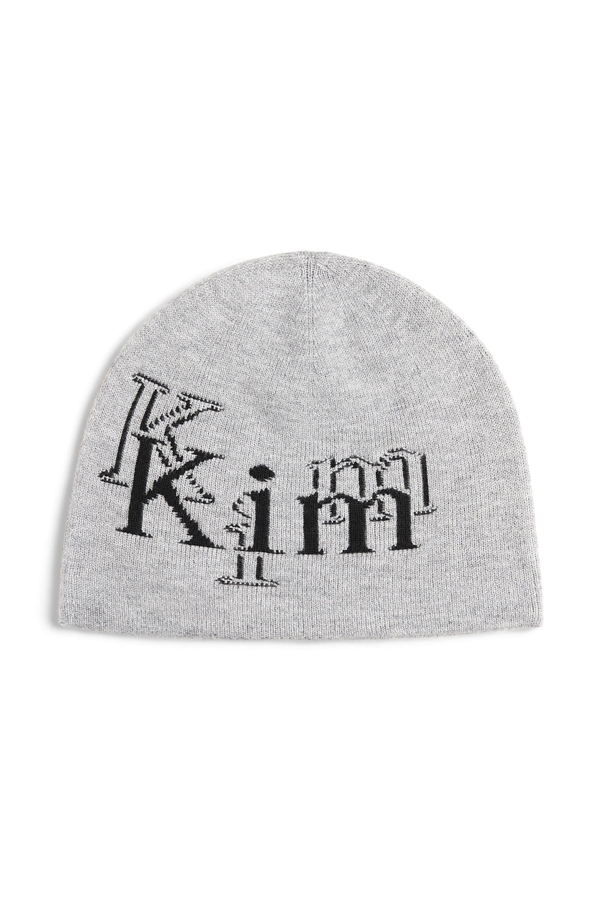 Matin Kim - Stroke Logo Jacquard Beanie (Grey) product image 4 | TRAB K-Fashion Australia