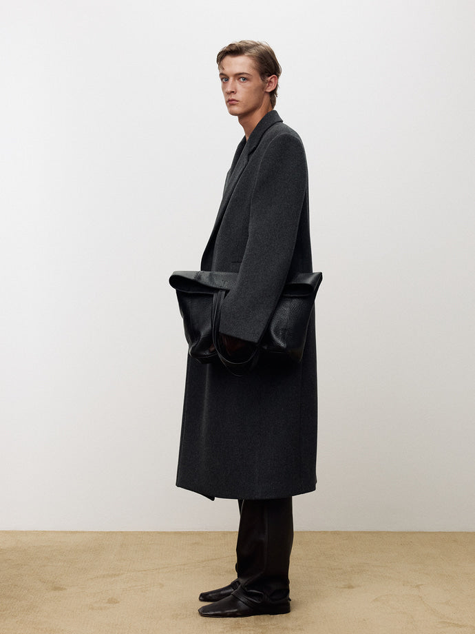 Tonywack - Wool And Cashmere Tailored Wrap Coat (Dark Grey) product image 3 | TRAB K-Fashion Australia