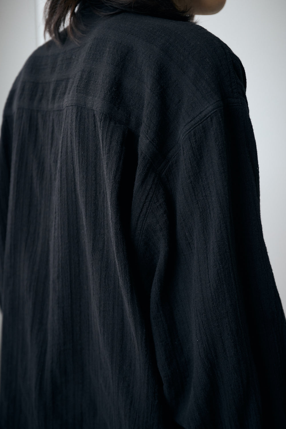 Hatchingroom - Tie Shirt Gauze Stripe Washed (Black) product image 13 | TRAB K-Fashion Australia
