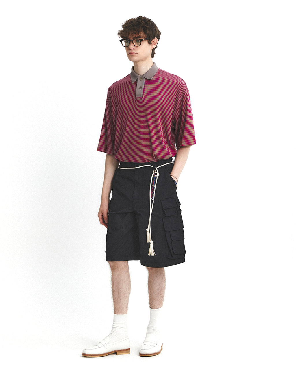 Eastlogue - Functional Relaxed Polo Shirt (Beige Stripe) product image 4 | TRAB K-Fashion Australia