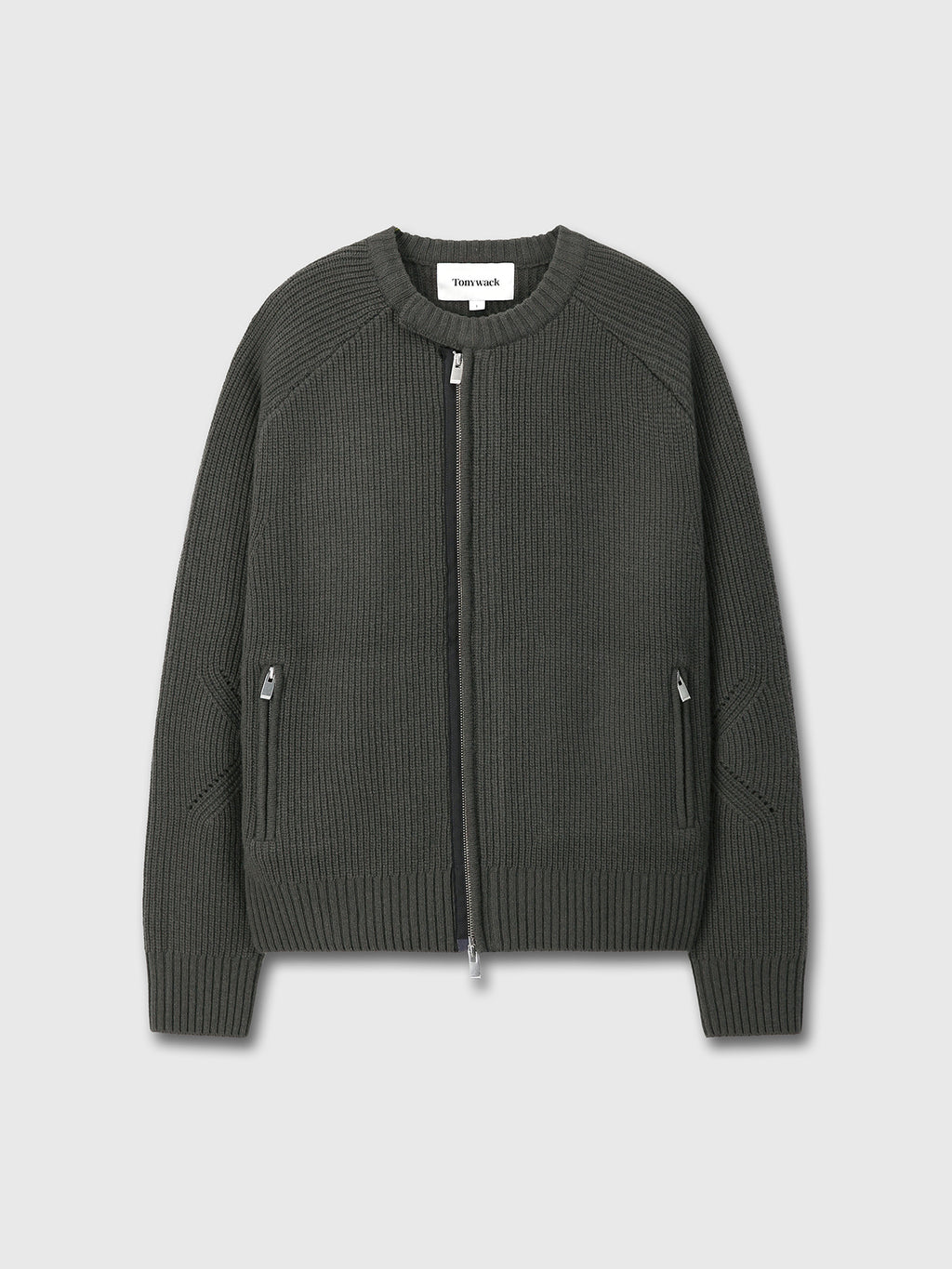 Tonywack - Merino Wool Knitted Zip-Up Jumper (Anthracite) product image 9 | TRAB K-Fashion Australia
