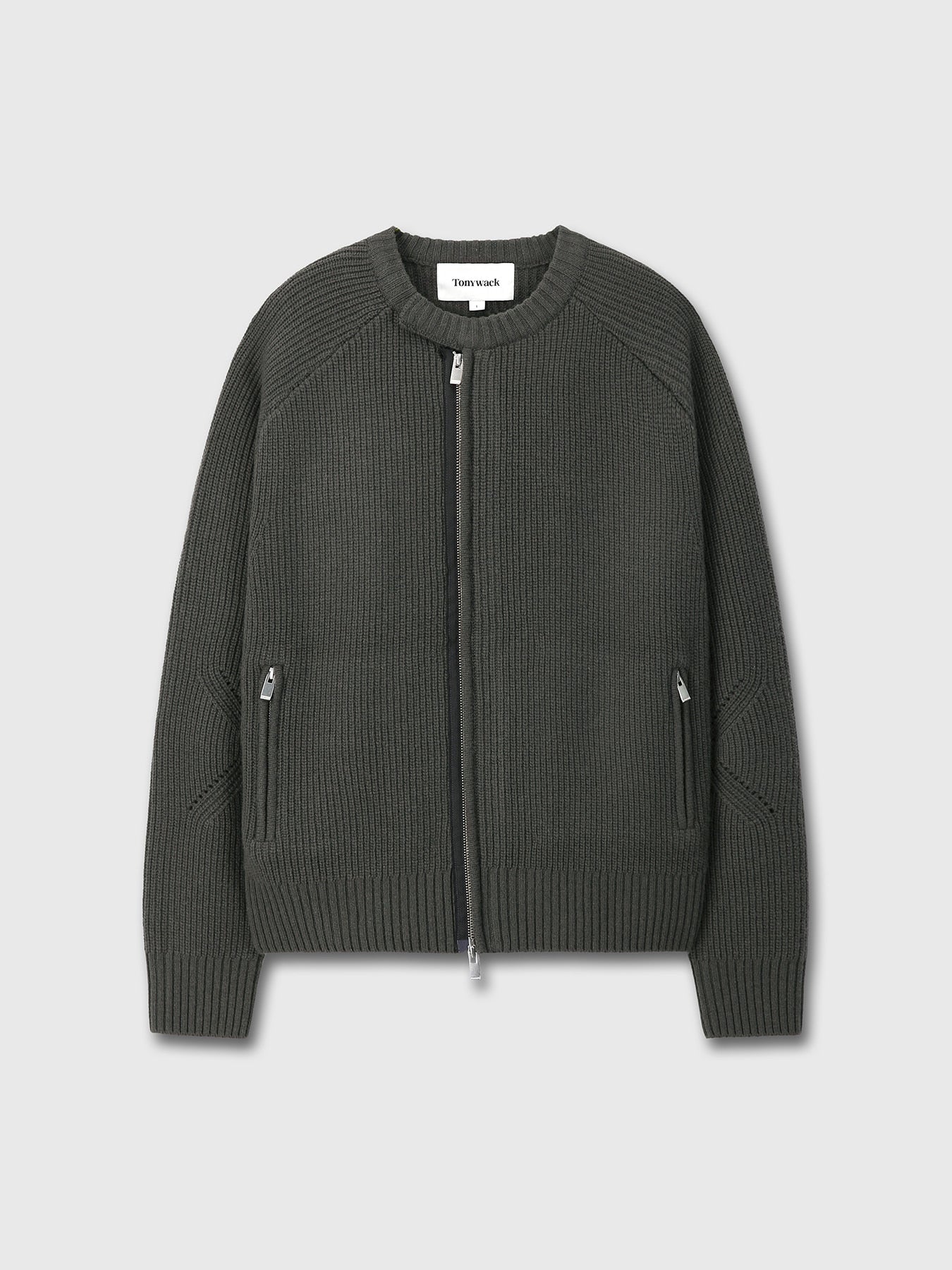 Tonywack - Merino Wool Knitted Zip-Up Jumper (Anthracite) product image 9 | TRAB K-Fashion Australia