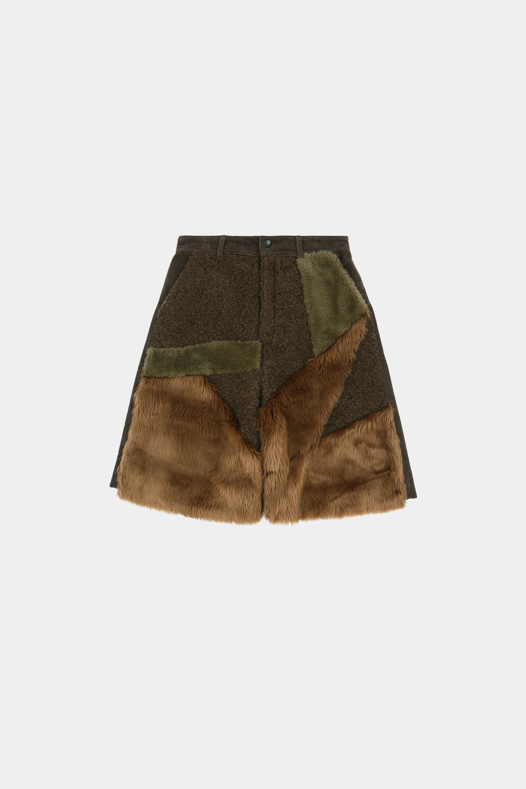 Andersson Bell - Faux Fur Patchwork Shorts (Brown) product image 9 | TRAB K-Fashion Australia