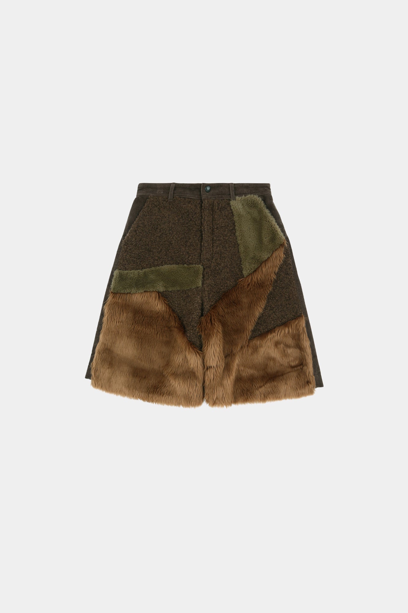 Andersson Bell - Faux Fur Patchwork Shorts (Brown) product image 9 | TRAB K-Fashion Australia