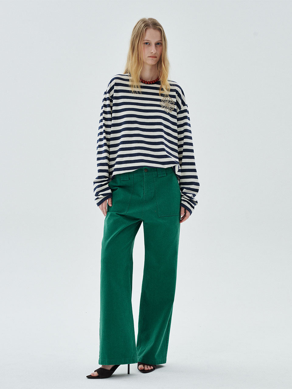Mardi Mercredi - Cotton Straight Fit Pants (Green) product image 1 | TRAB K-Fashion Australia