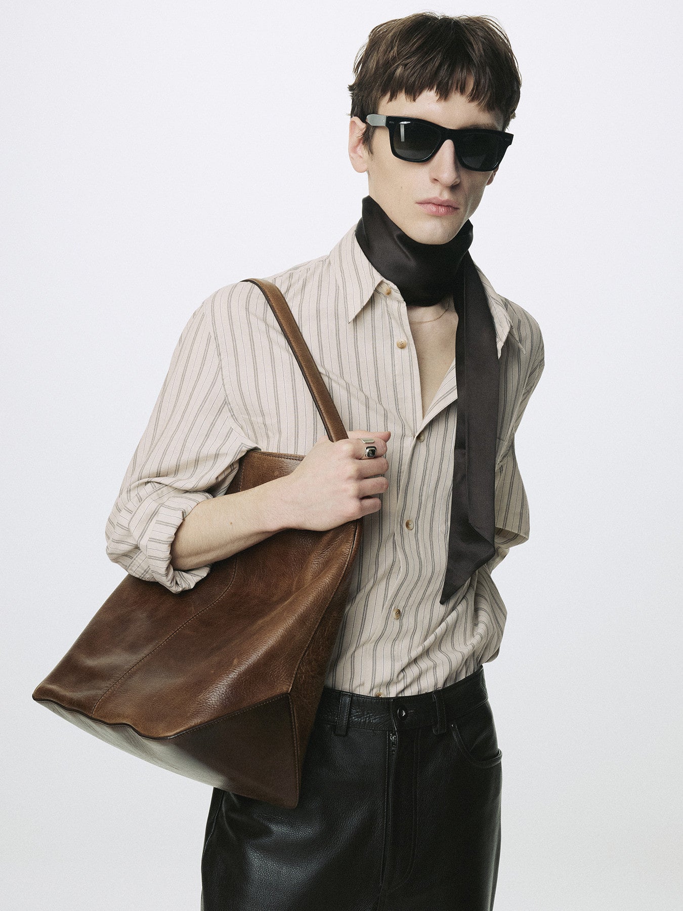 Tonywack - Striped Cotton Shirt (Warm Grey) product image 5 | TRAB K-Fashion Australia