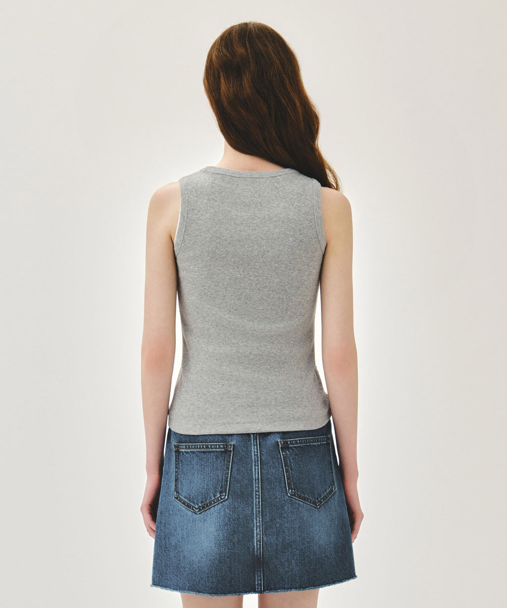 Marithe & Francois Girbaud - Ribbon Classic Logo Sleeveless (Heather Gray) product image 3 | TRAB K-Fashion Australia