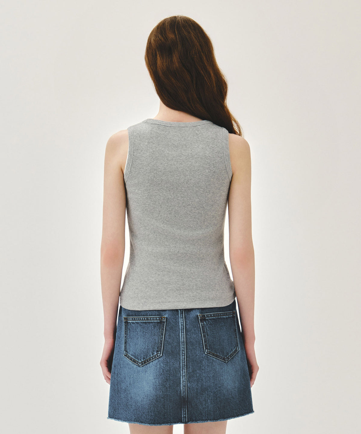 Marithe & Francois Girbaud - Ribbon Classic Logo Sleeveless (Heather Gray) product image 3 | TRAB K-Fashion Australia