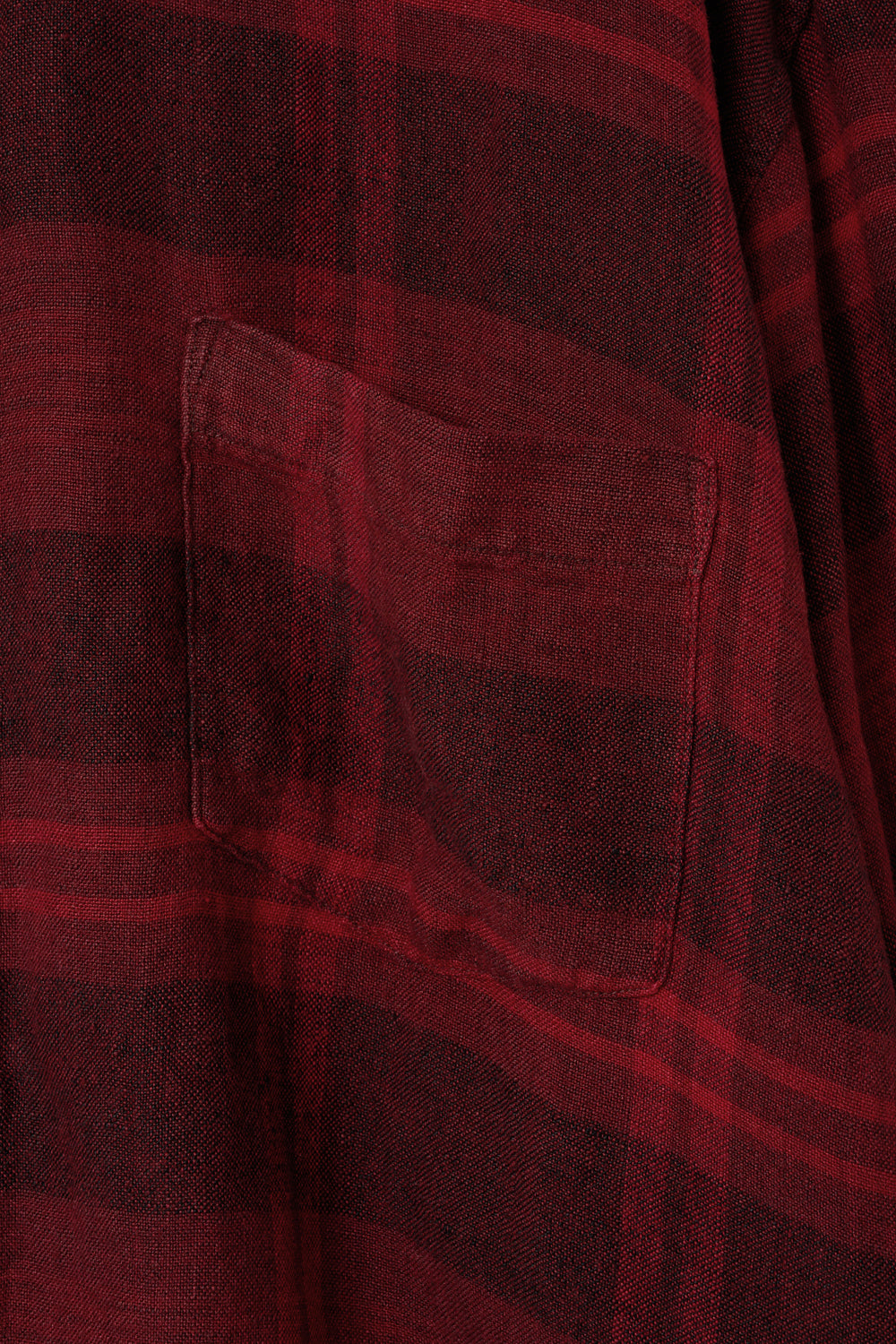 Hatchingroom - Classic Shirt Linen Big Check Dark (Red) product image 5 | TRAB K-Fashion Australia