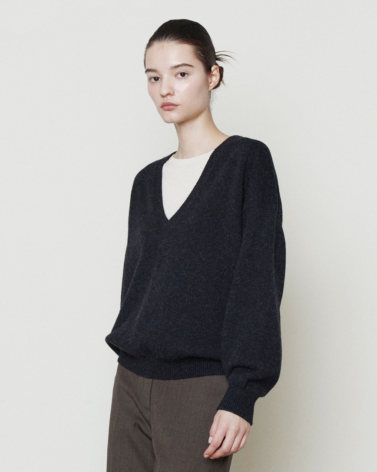 Brownyard - Deep V Neck Sweater (Charcoal) product image 2 | TRAB K-Fashion Australia