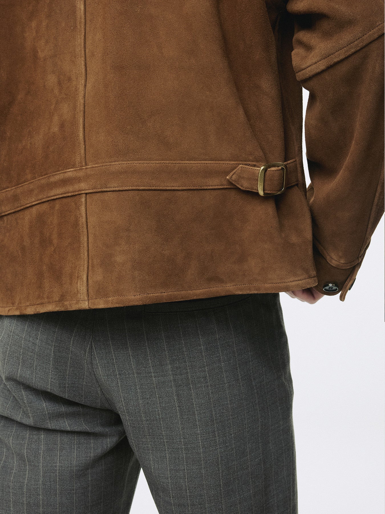 Tonywack - Goat Suede Buckle Zip Jacket (Camel Brown) product image 9 | TRAB K-Fashion Australia
