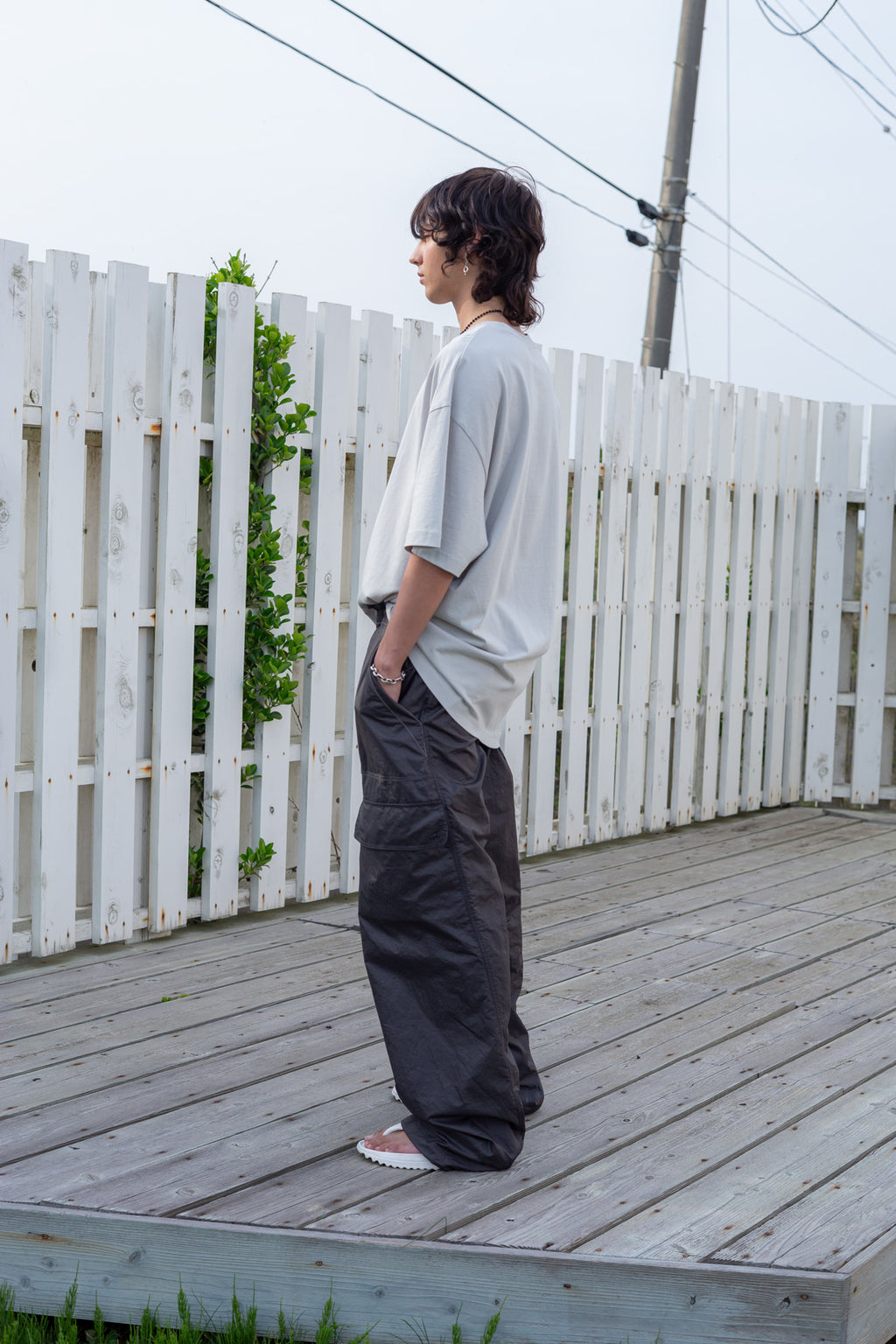 Matin Kim - Stitch Point Nylon Pants (Charcoal) product image 9 | TRAB K-Fashion Australia