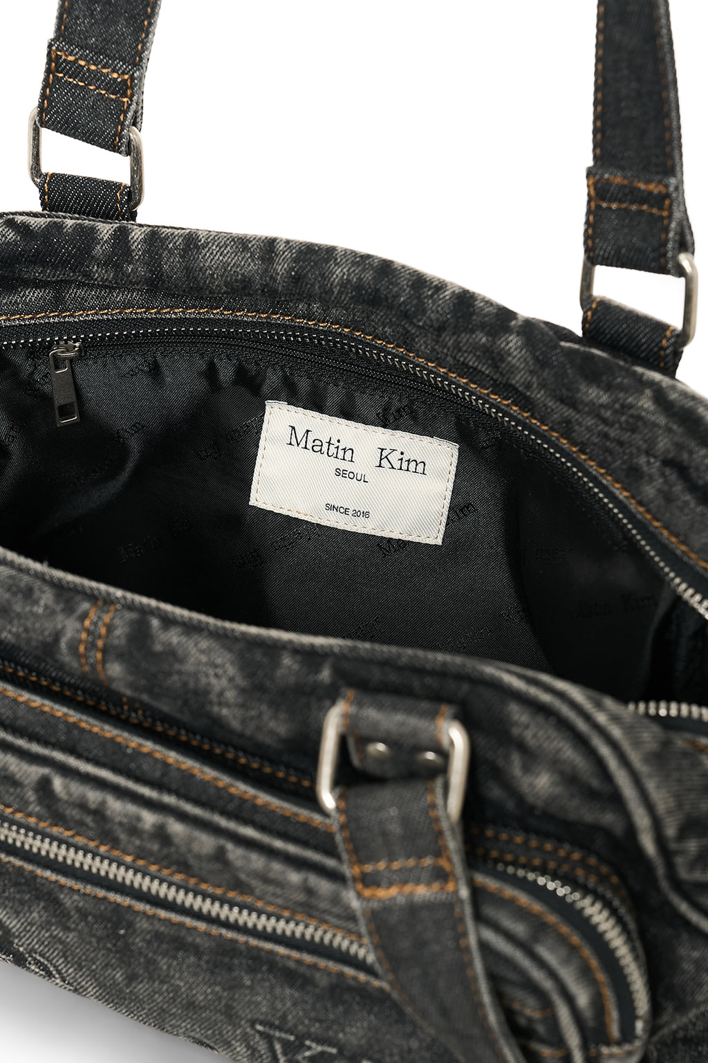 Matin Kim - Matin Dust Denim One Pocket Shoulder Bag (Black) product image 6 | TRAB K-Fashion Australia