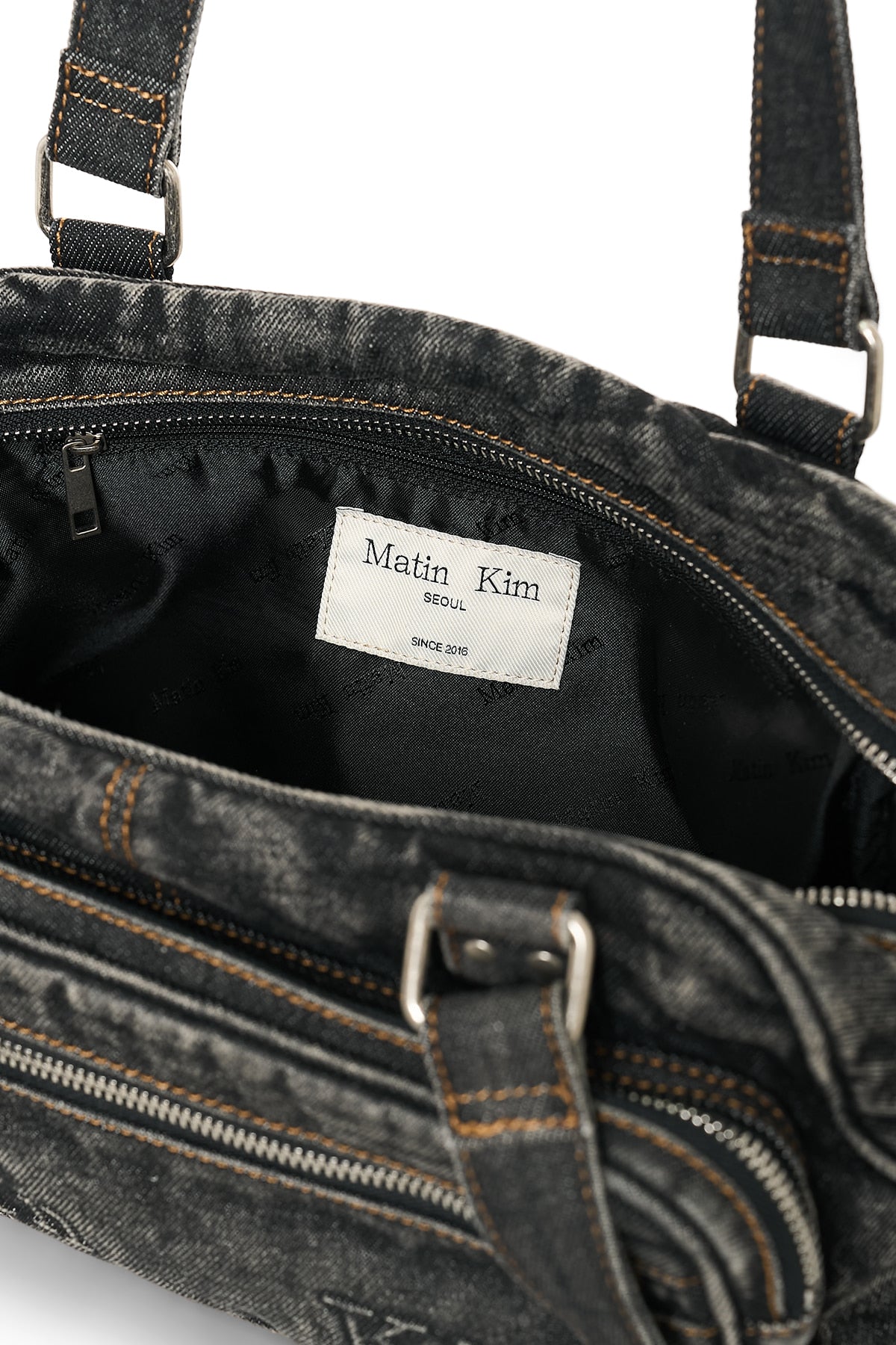 Matin Kim - Matin Dust Denim One Pocket Shoulder Bag (Black) product image 6 | TRAB K-Fashion Australia