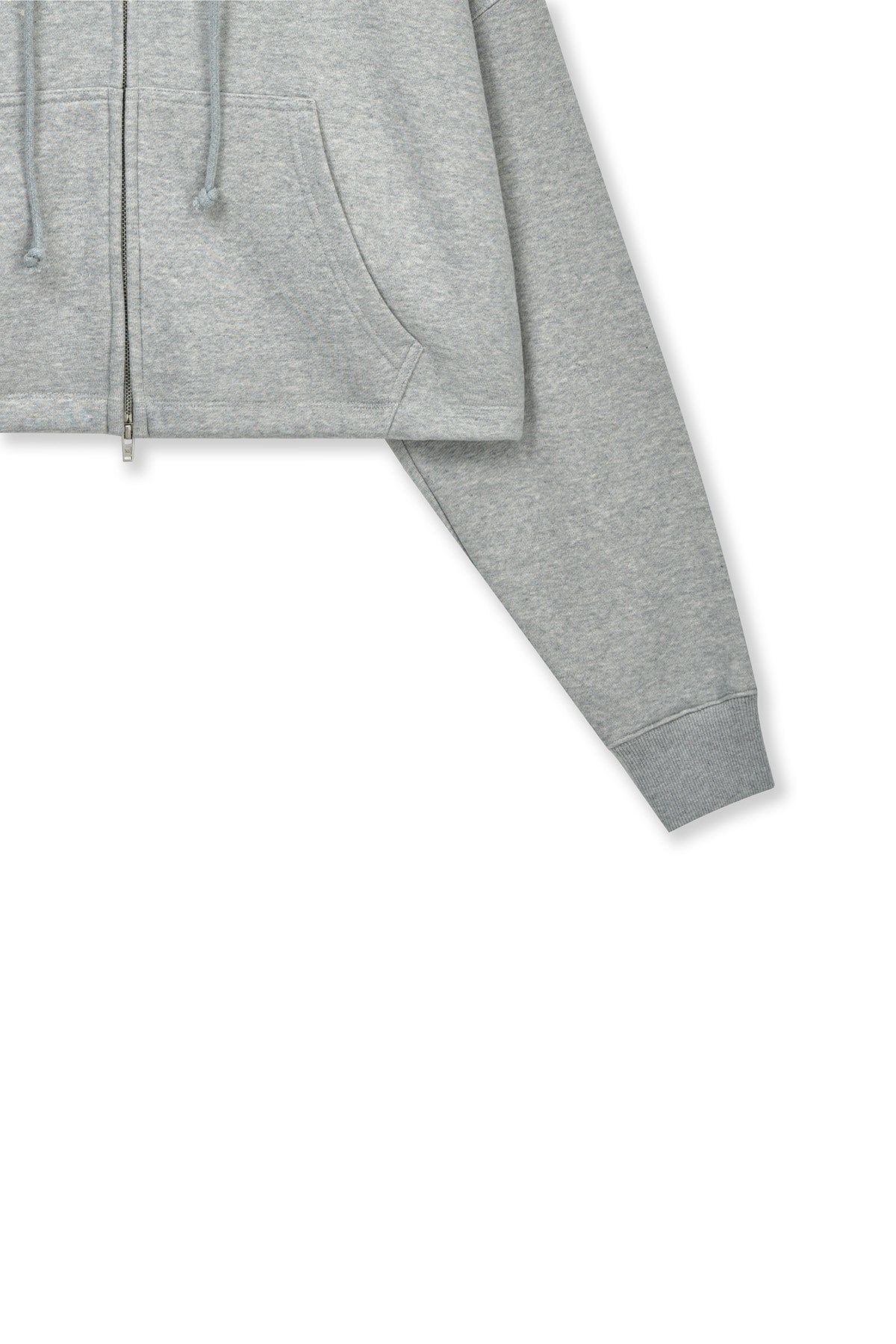 Matin Kim - Graffiti Logo Crop Hoody Zip Up (Grey) product image 4 | TRAB K-Fashion Australia