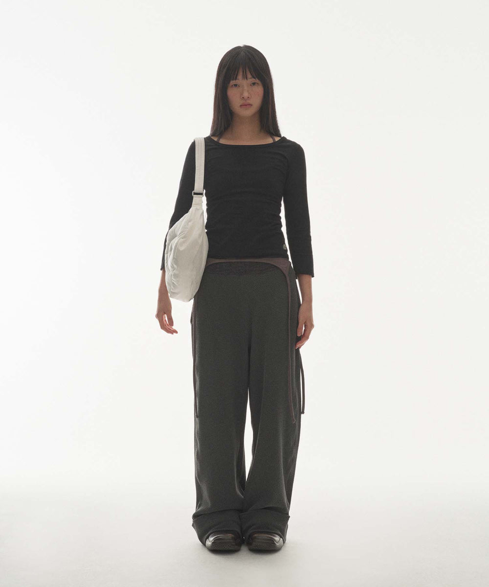 Coyseio - Ribbed Band Pants (Charcoal) product image 7 | TRAB K-Fashion Australia