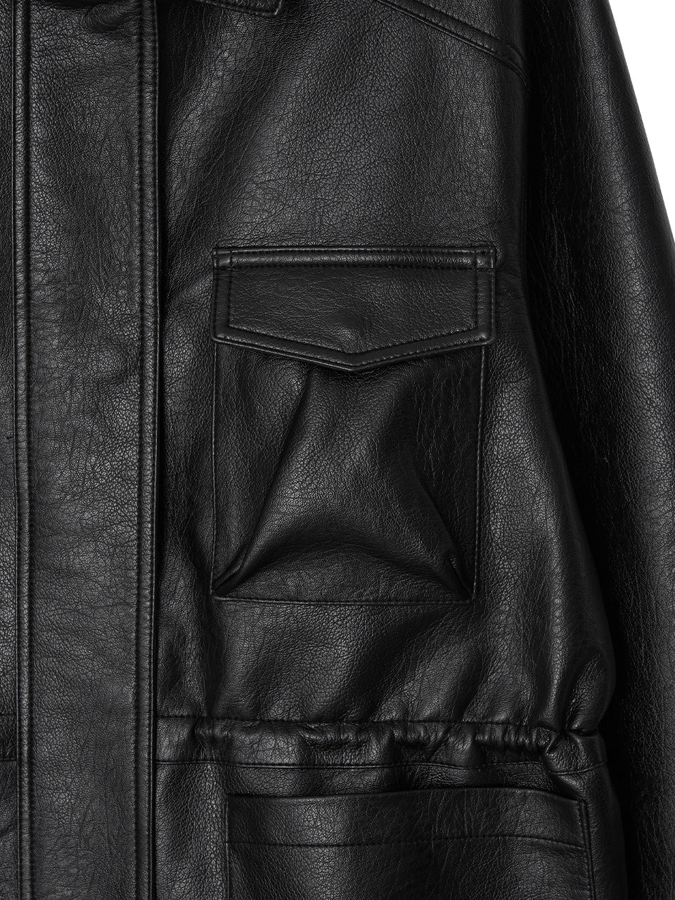 Kijun - Oversized Leather Jacket (Black) product image 11 | TRAB K-Fashion Australia