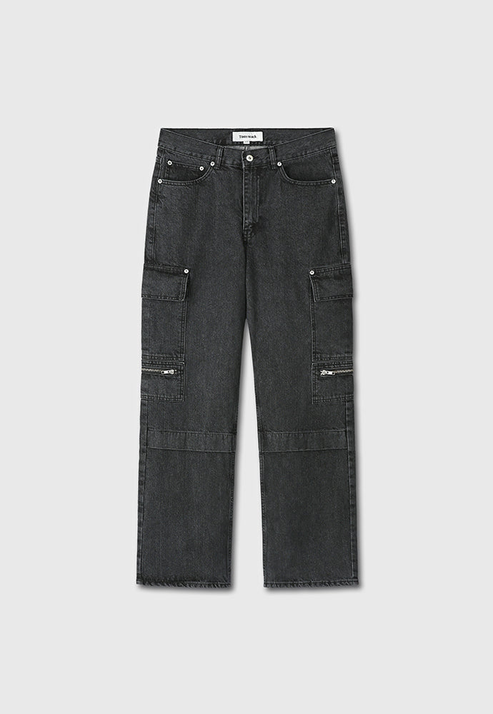 Tonywack - Relaxed Cut Denim Cargo Jeans (Faded Black) product image 7 | TRAB K-Fashion Australia
