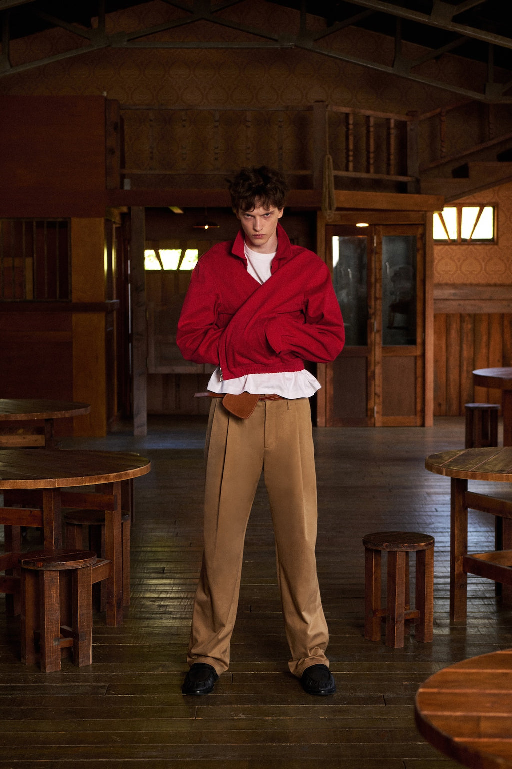 STU - Arch Pleat Cotton Pants (Beige) product image 8 | TRAB K-Fashion Australia