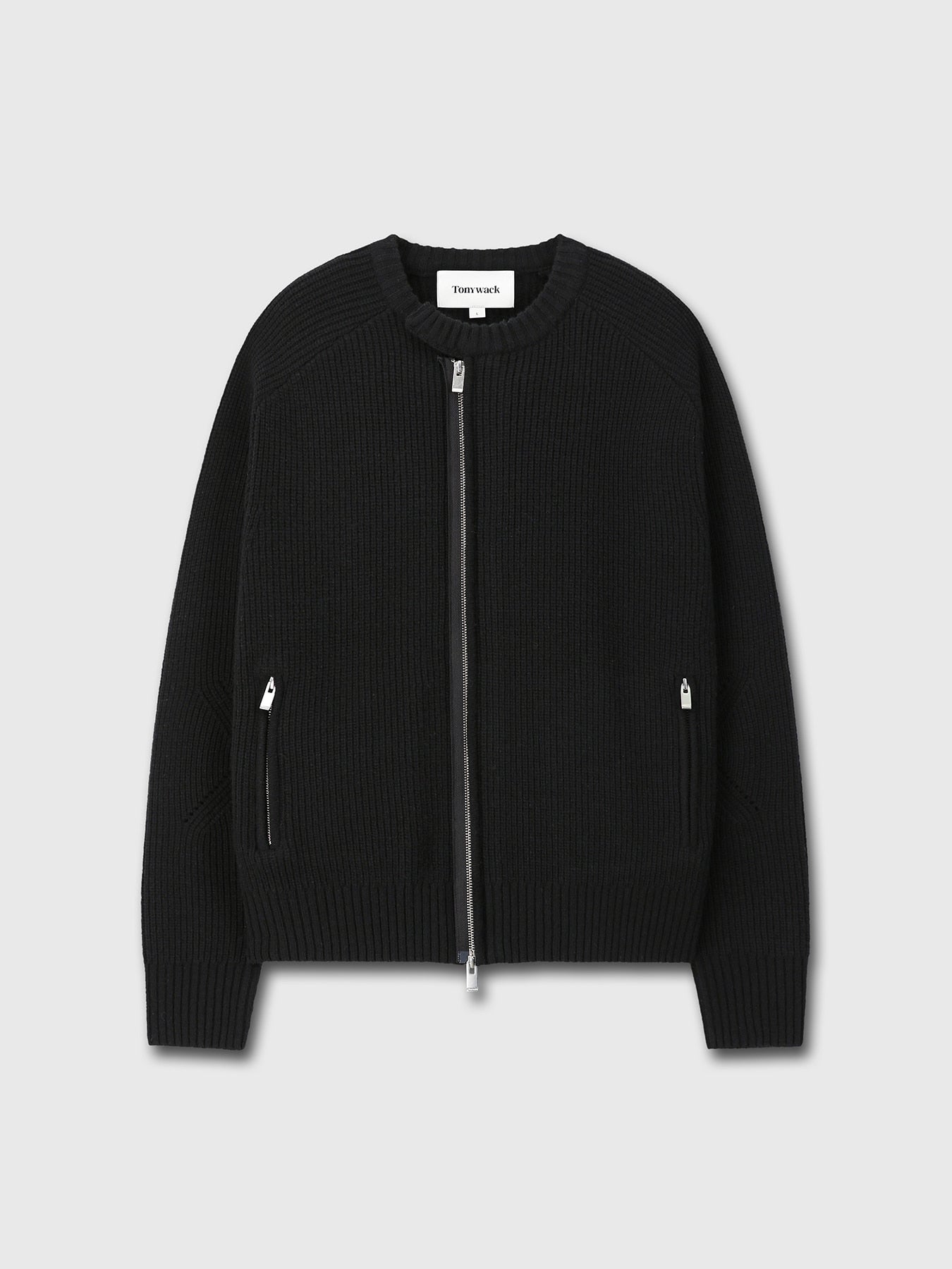 Tonywack - Merino Wool Knitted Zip-Up Jumper (Black) product image 11 | TRAB K-Fashion Australia