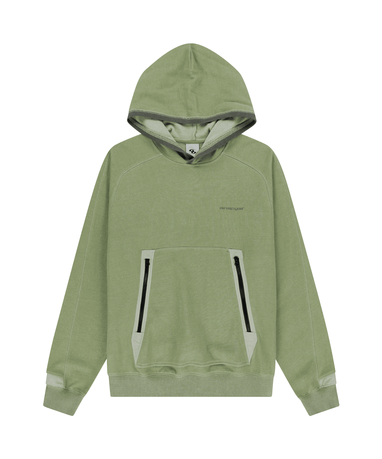 San San Gear - Zipper Pocket Hoodie (Green) product image 6 | TRAB K-Fashion Australia
