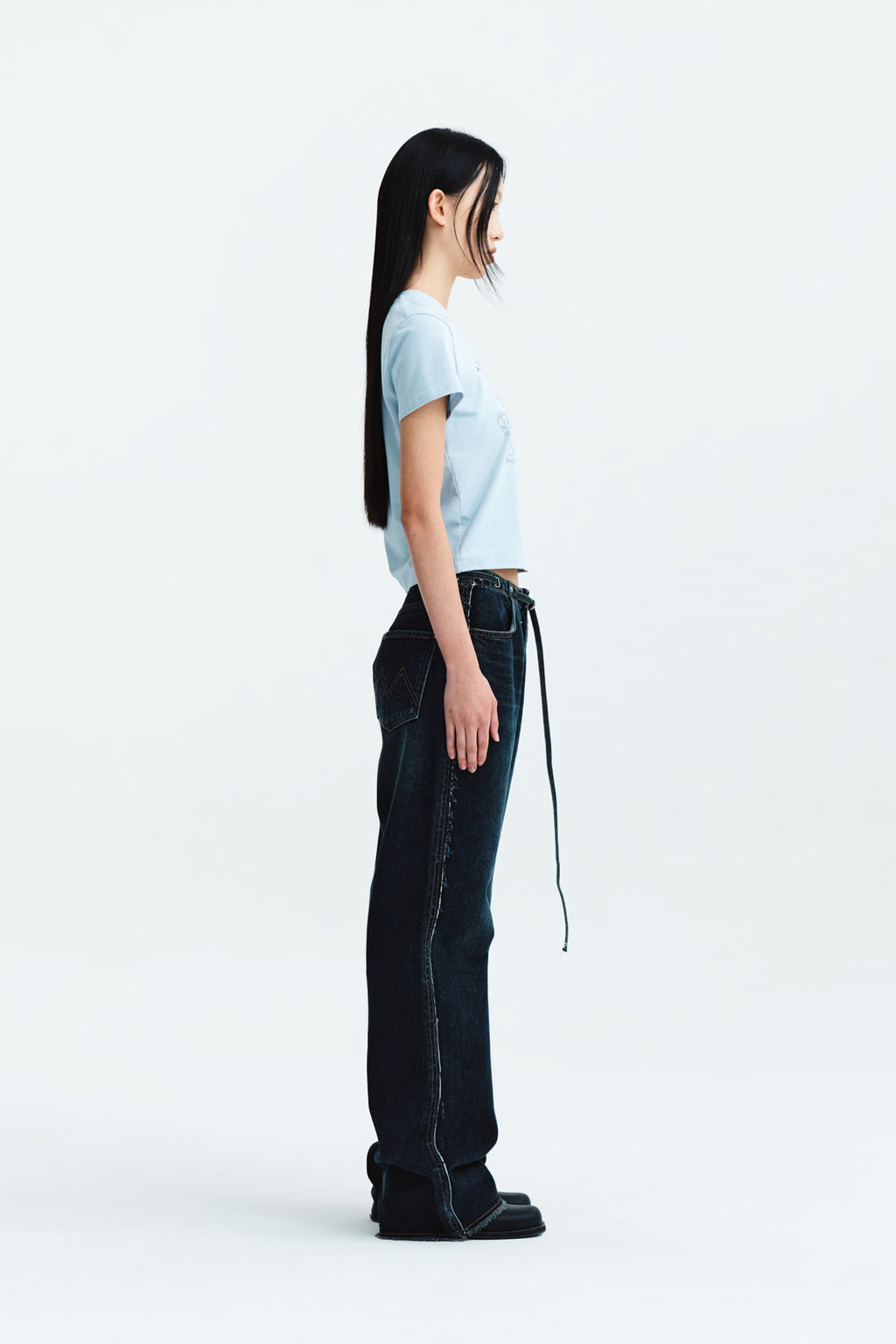 Matin Kim - Kitsch Printing Crop Top (Sky) product image 7 | TRAB K-Fashion Australia