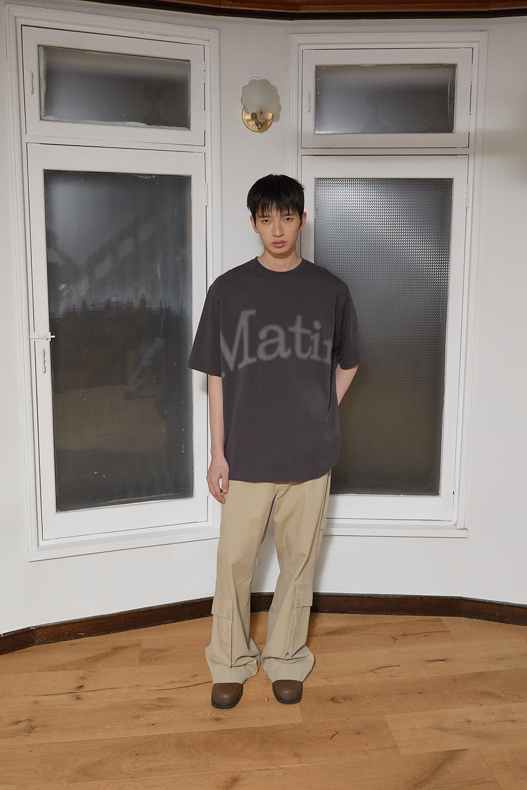 Matin Kim - Big Arch Logo Top (Charcoal) product image 13 | TRAB K-Fashion Australia