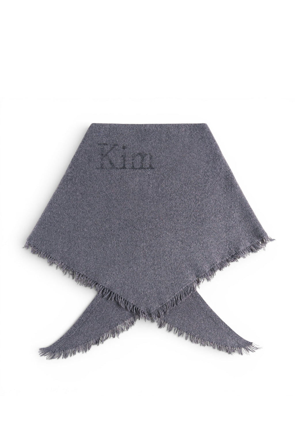 Matin Kim - Fuzzy Triangle Fringe Muffler (Grey) product image 4 | TRAB K-Fashion Australia