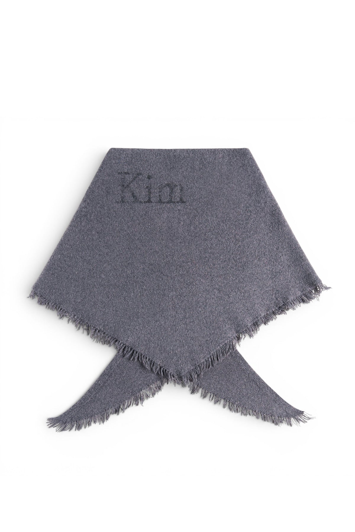 Matin Kim - Fuzzy Triangle Fringe Muffler (Grey) product image 4 | TRAB K-Fashion Australia