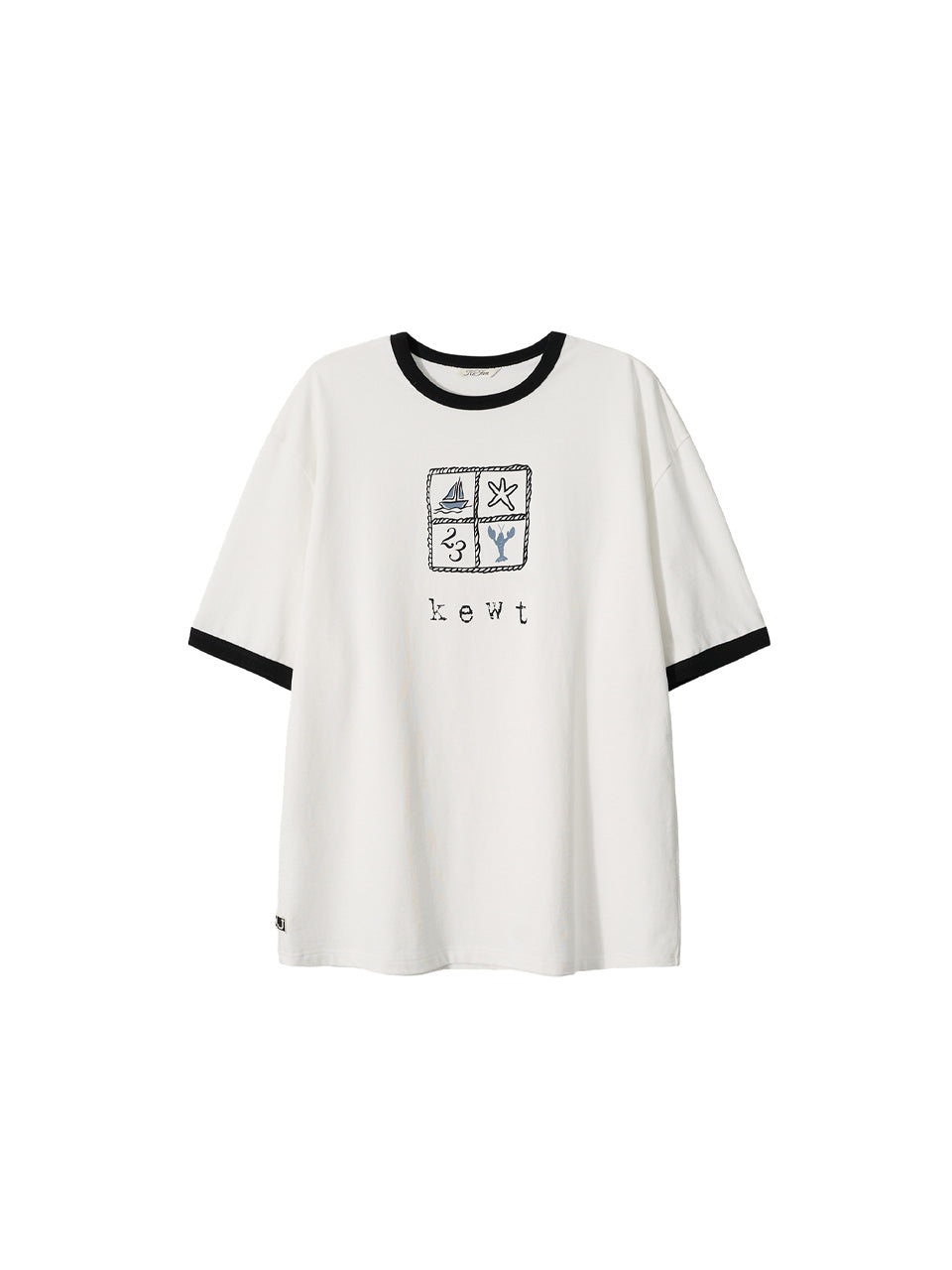 Kijun - Kewt Ringer Tee (Off-White) product image 7 | TRAB K-Fashion Australia