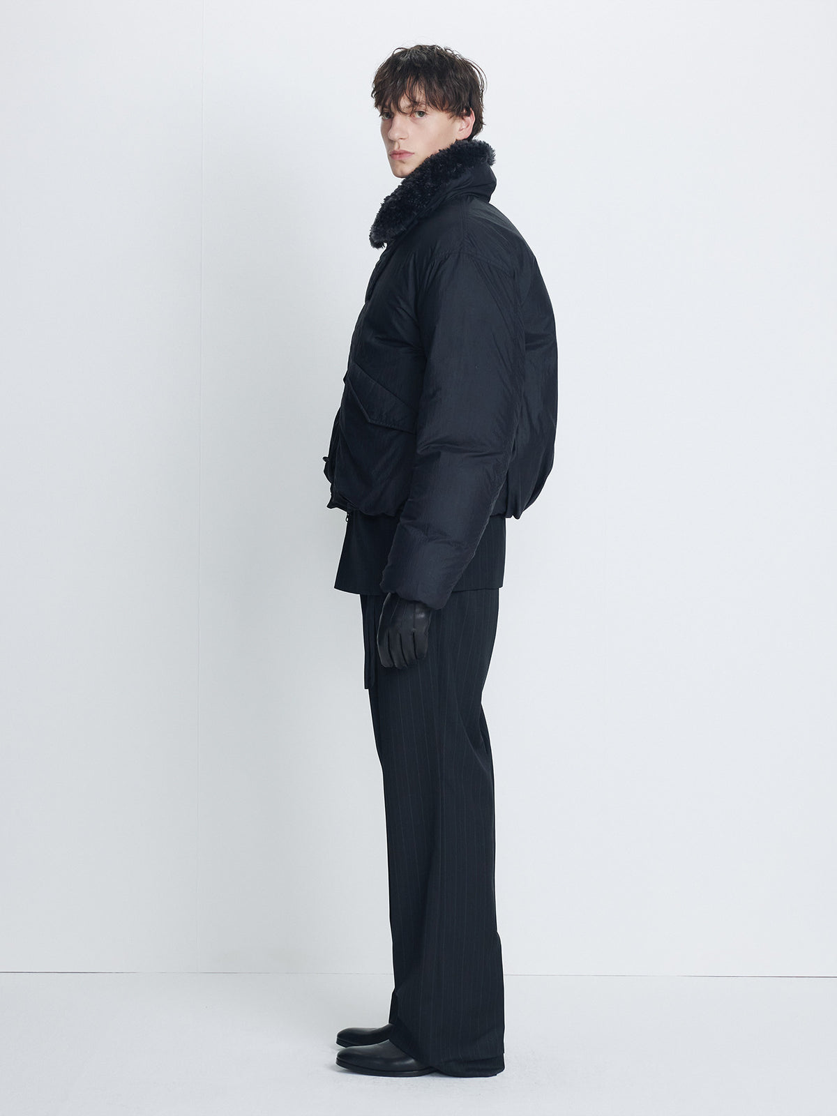 Tonywack - Shearling Collar Puffer Blouson (Black) product image 2 | TRAB K-Fashion Australia