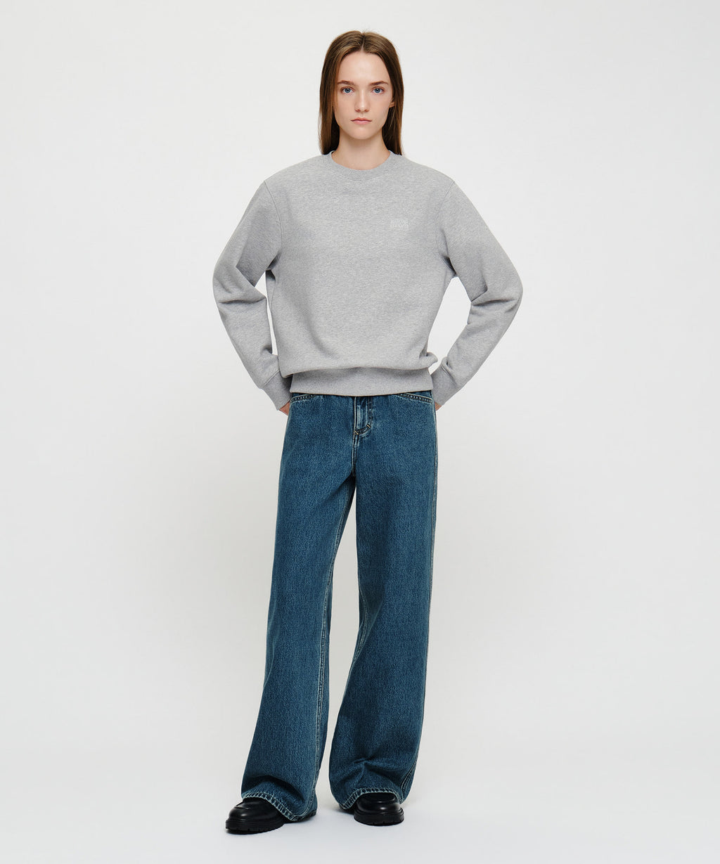Marithe & Francois Girbaud - Small Classic Logo Oversized Sweatshirt (brushed) (Heather Gray) product image 4 | TRAB K-Fashion Australia