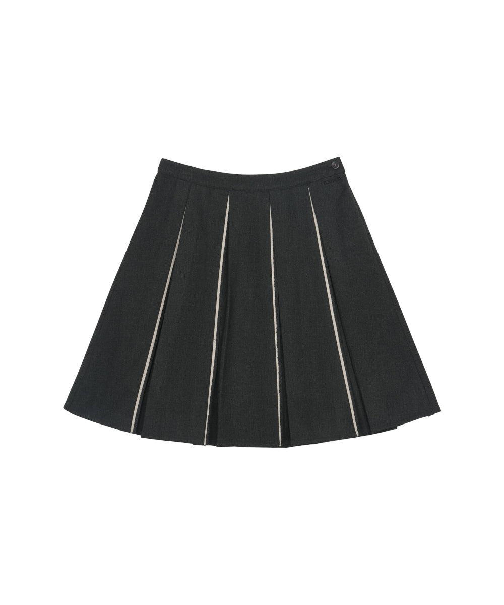 Coyseio - Raw Hem Pleats Skirt (Charcoal) product image 10 | TRAB K-Fashion Australia