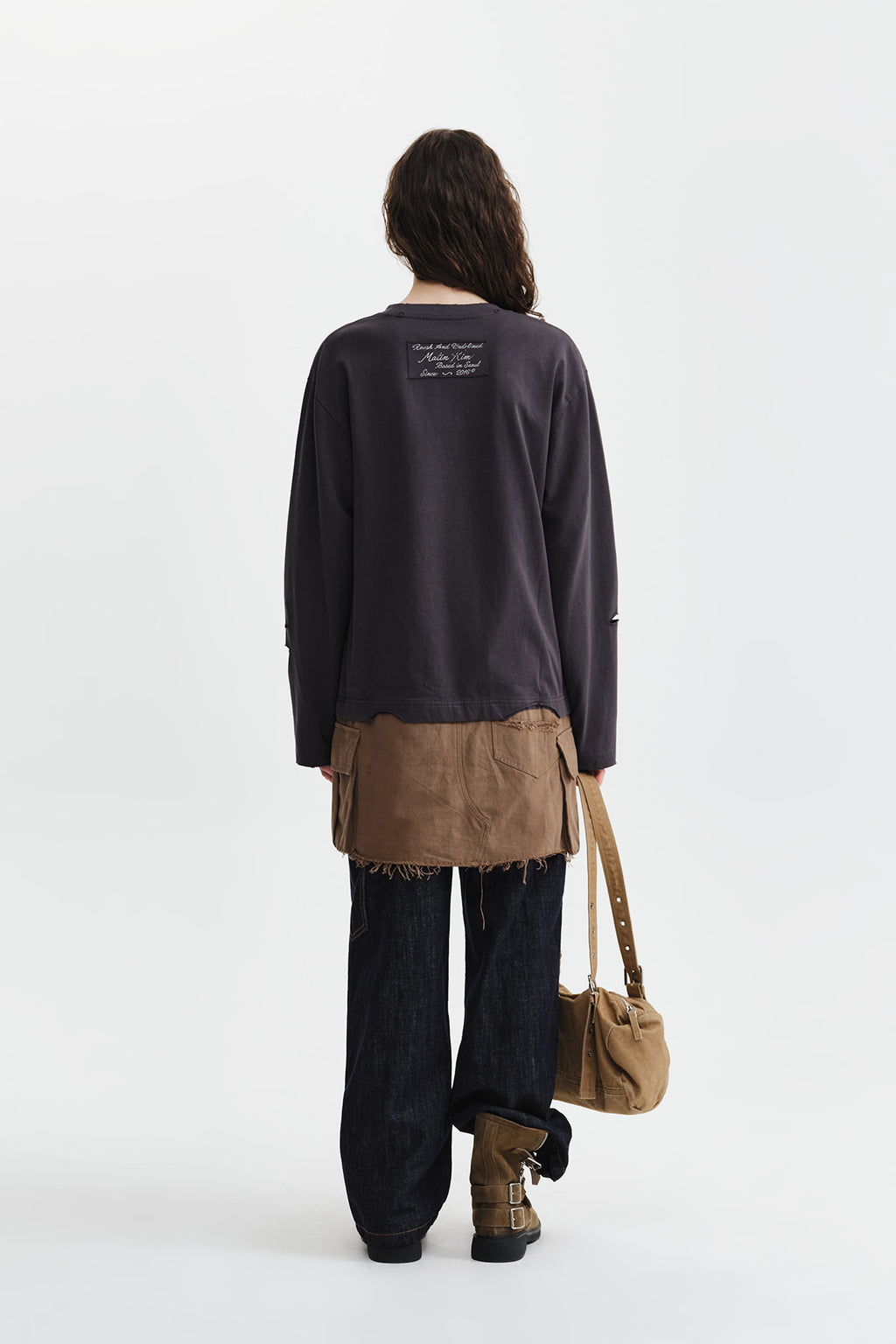 Matin Kim - Graphic Top Combo Dress (Charcoal) product image 8 | TRAB K-Fashion Australia