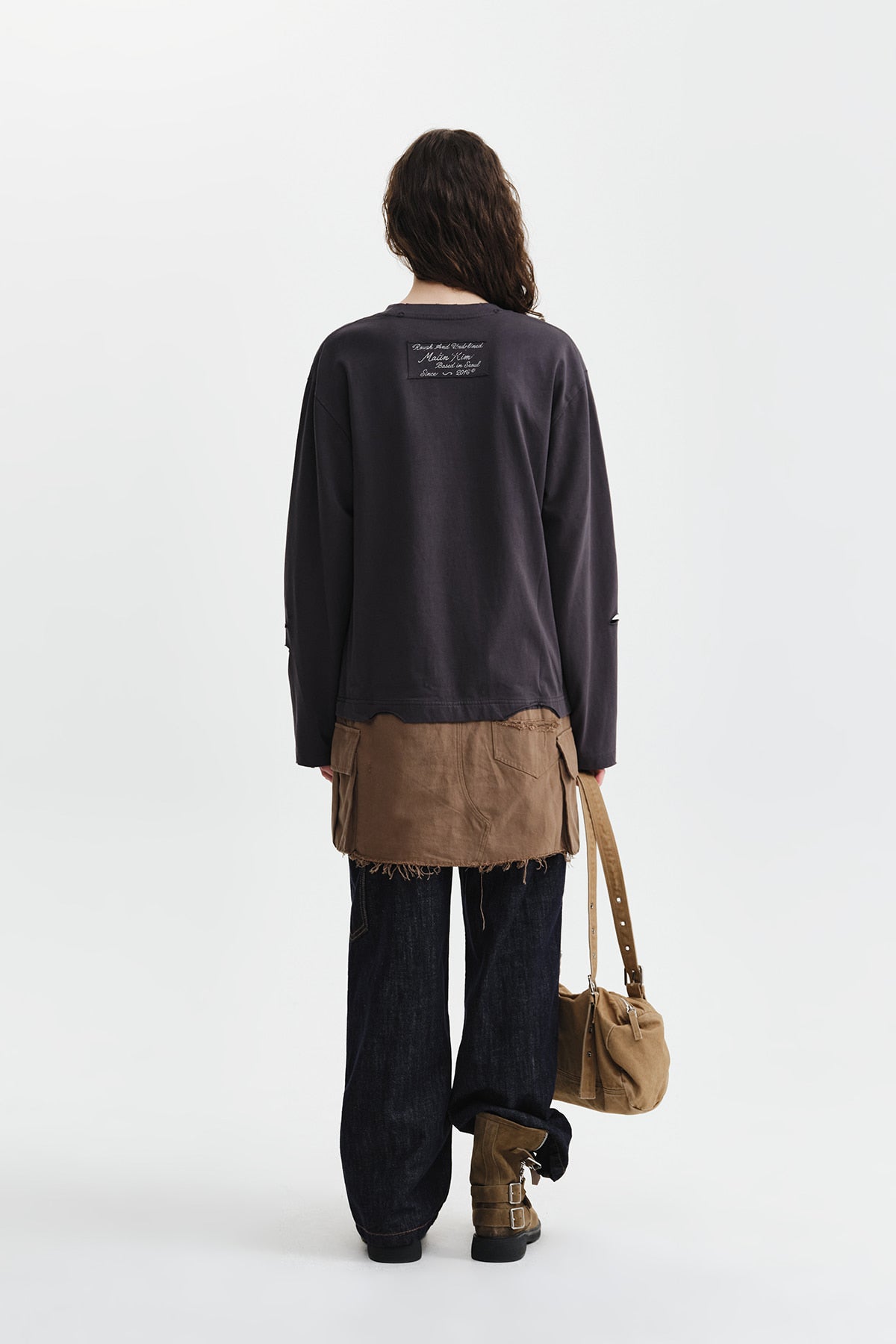Matin Kim - Graphic Top Combo Dress (Charcoal) product image 8 | TRAB K-Fashion Australia