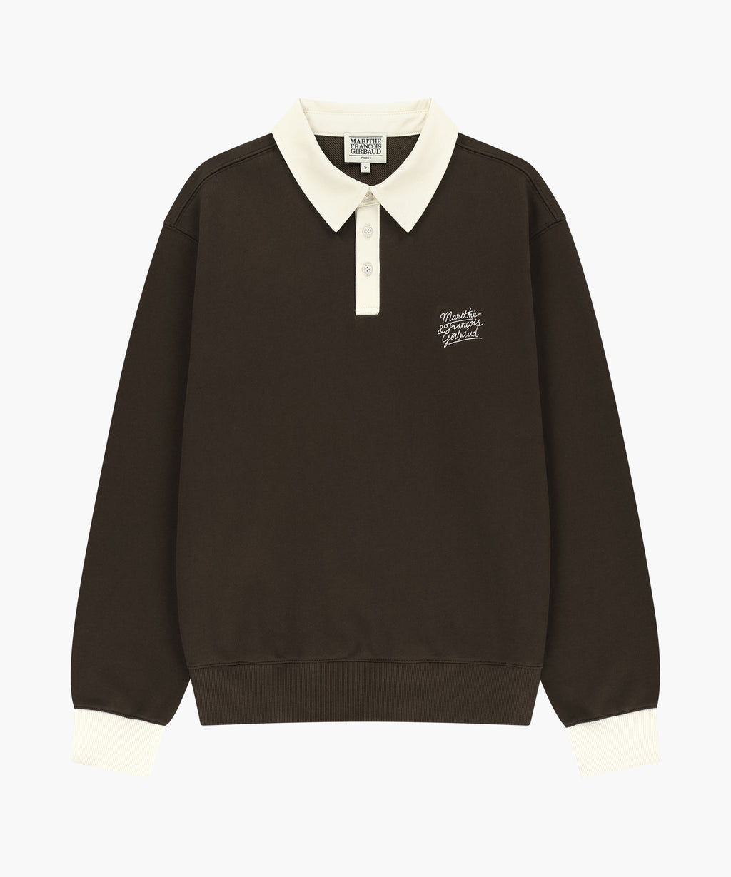 Marithe & Francois Girbaud - Color Block Collar Sweatshirt (Dark Brown) product image 5 | TRAB K-Fashion Australia