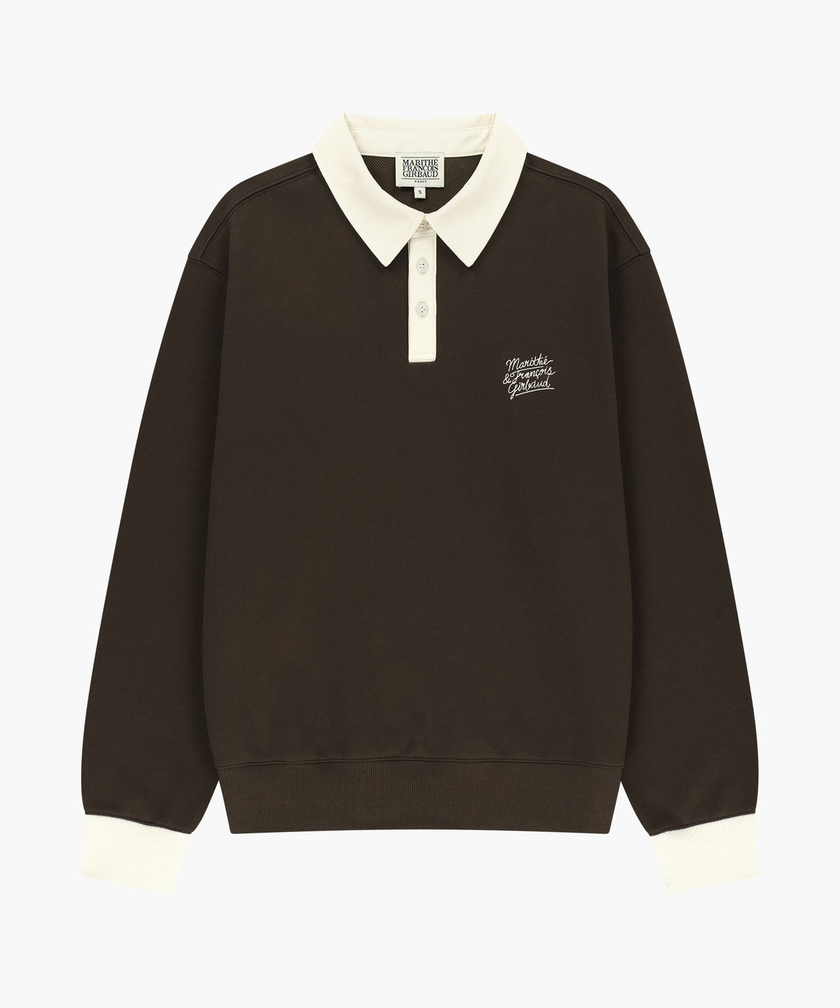 Marithe & Francois Girbaud - Color Block Collar Sweatshirt (Dark Brown) product image 5 | TRAB K-Fashion Australia