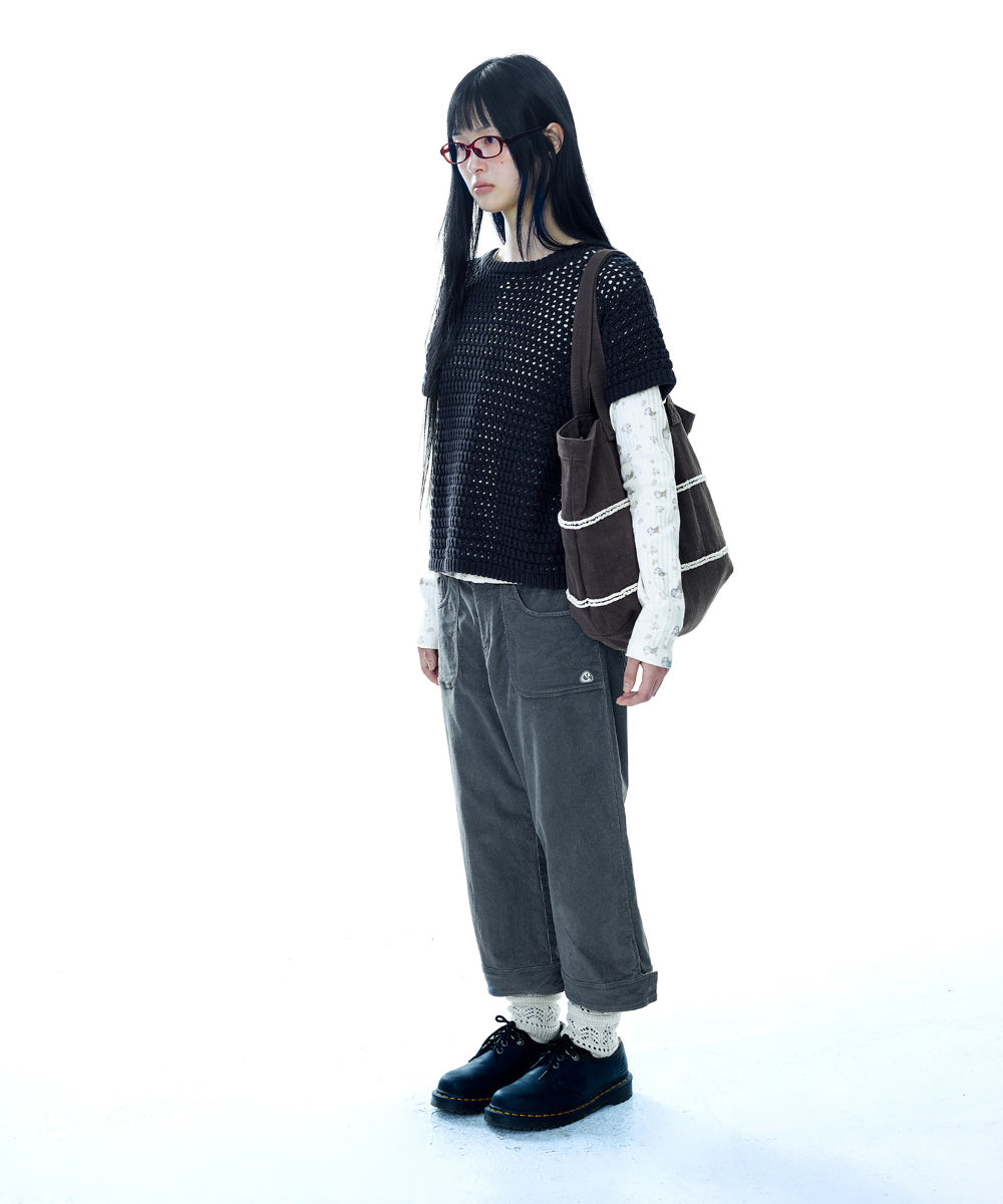 Coyseio - Rustic Corduroy Capri Pants (Charcoal) product image 7 | TRAB K-Fashion Australia